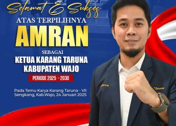 Legislator Partai Gelora Amran, Terpilih Jadi Ketua Karang Taruna Wajo Periode 2025-2030